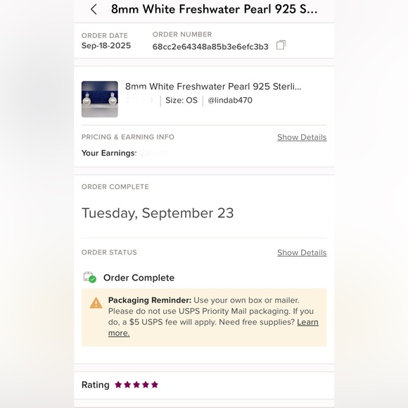 8mm White Freshwater Pearl 925 Sterling Silver Stud Earrings - Picture 8 of 8